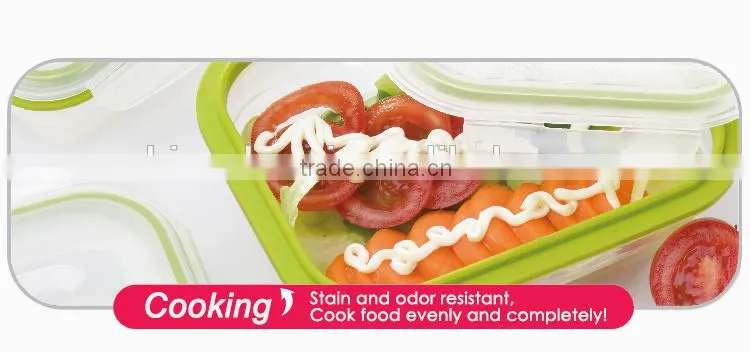 New products 2015 innovative product 1.5L/1500ml collapsible silicone food container with PP lid ,BPA Free