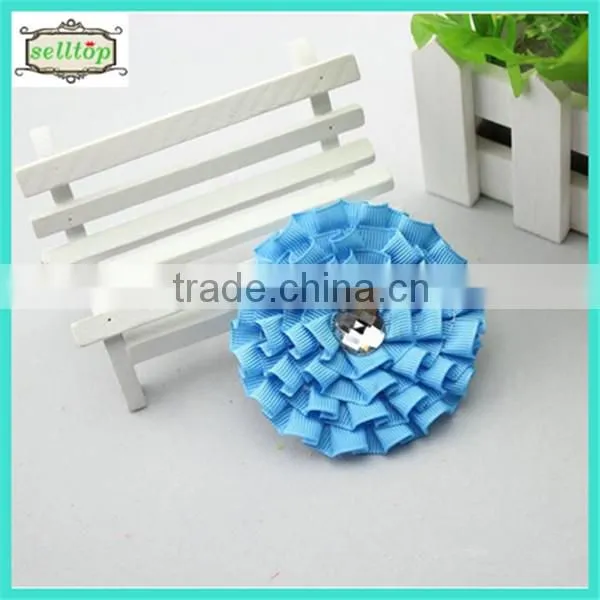 Cheaper hot sale 8cm ribbon flowers for headbands