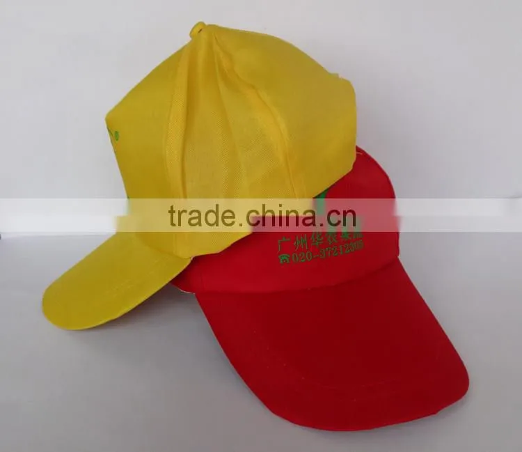 promotion yellow 5 panel wholesale cap polyester hat