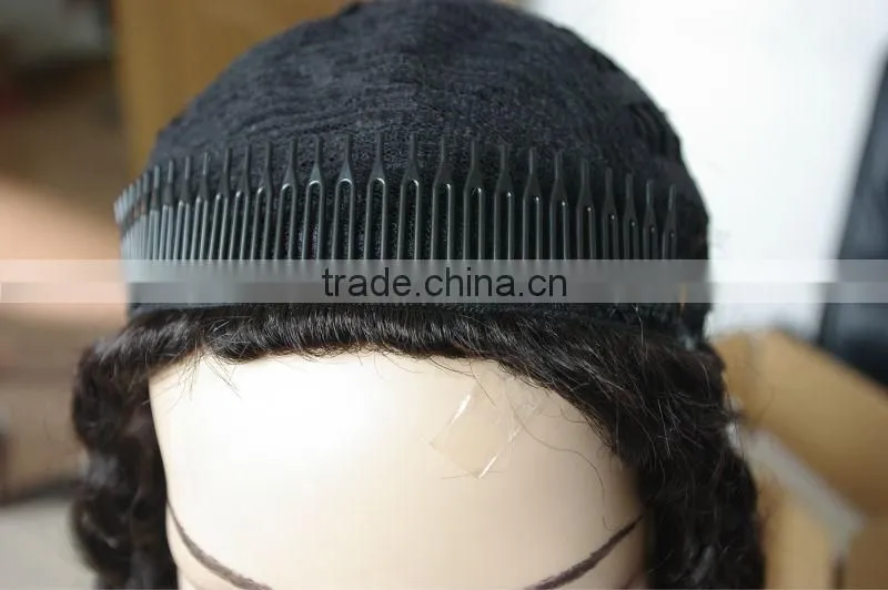 wholesale price brown curly human hair half wig