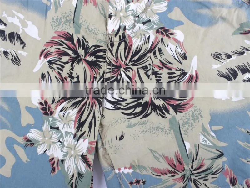 Mens cheap 100%cotton summer stocklot apparel printed shorts