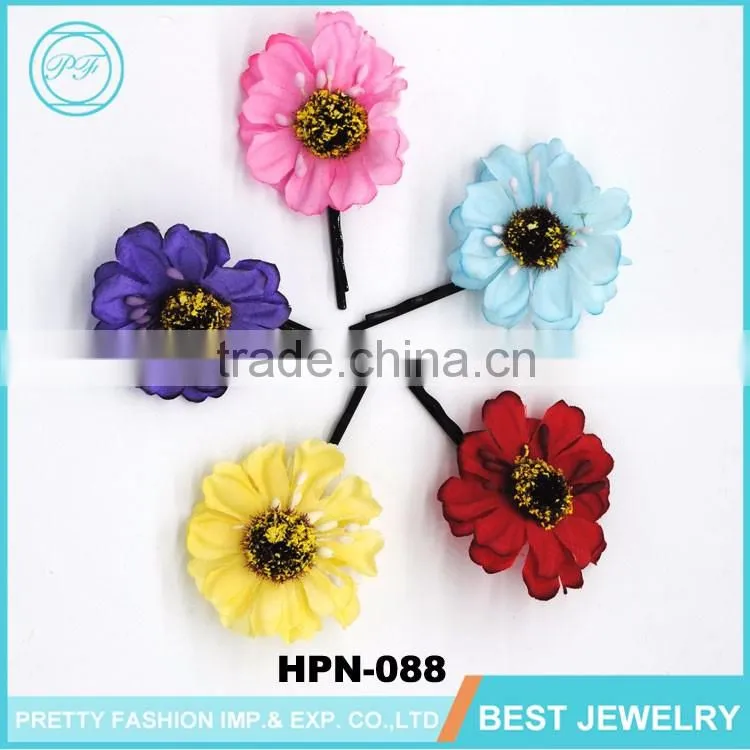 Jinhua Colorful Peony Fabric Flower Korean Hair Accessories