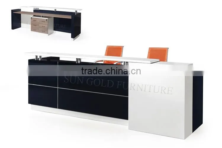 Modern wooden reception desk beauty salon 2 person reception desk (SZ-RTB001)