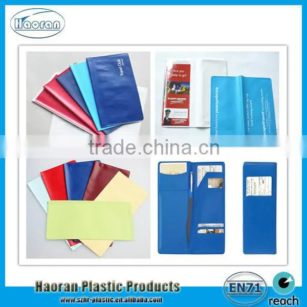 China supply Plastic Vinyl Travel Ticket Wallet Cover OEM