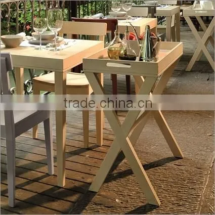 Side table with removable tray top with handles available in 3 finishes