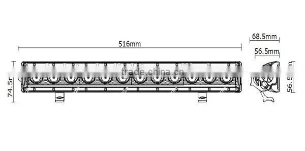60w Cheap LED Light Bars 20" 4X4 LED Driving Light Bars Off Road LED Work light Bar