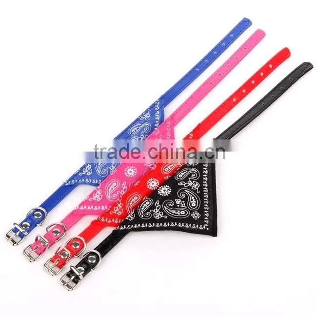puppy fashion nylon pet neckerchief leather dog collar