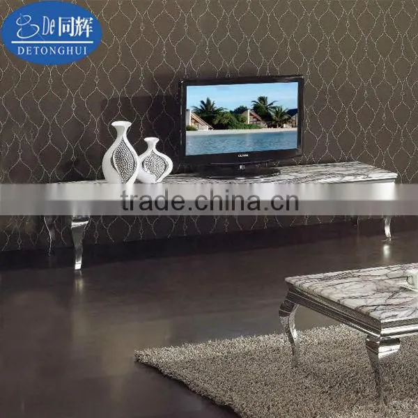 waterproof high black gloss natural marble top TV- stand TV-821#