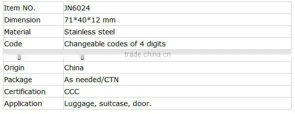 Alibaba express China China Manufacturer Hot new product JN6024 4 Digits Combination Pad Lock