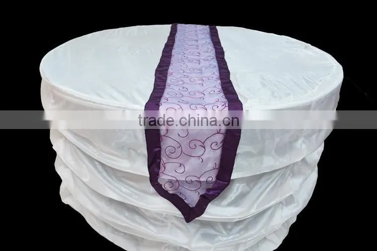 New style yellow sheer organza printed table runner