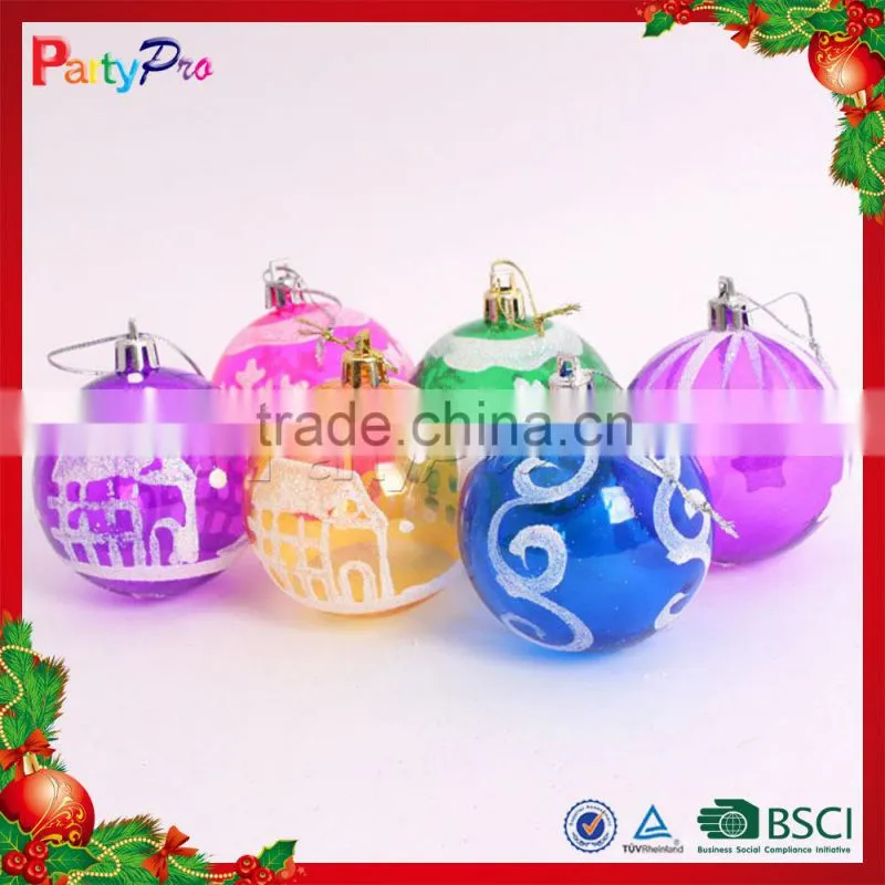 2015 High Quality Small Colorful Plastic Costume Christmas Ball