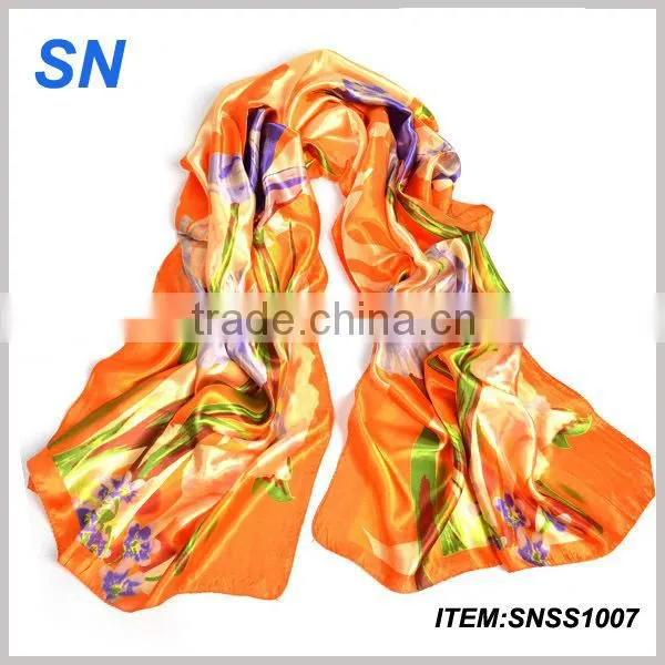 Wholesale 2014 winter fashionable stock pure silk scarf