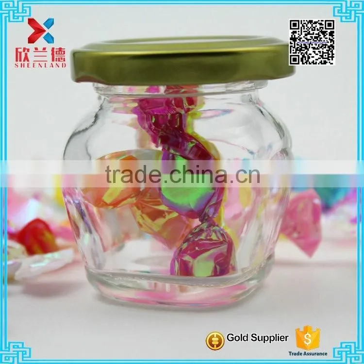 HOT mini small and large airtight fancy storage clear glass candy jar