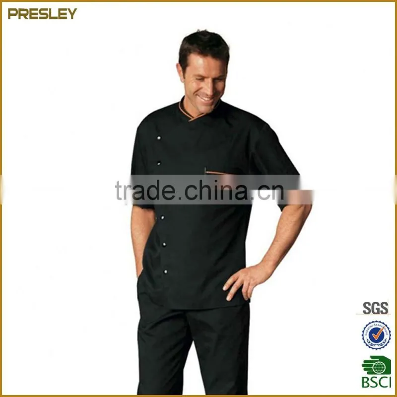 Chef Coat Uniform Oil Resistance Knotted Cloth Buttons 100% Cotton Cook Uniform