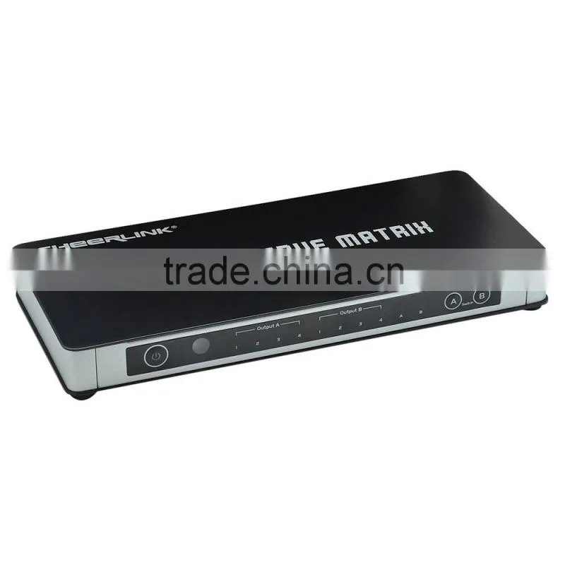 CHEERLINK 4-In 2-Out Full HD 1080P HDMI True Matrix w/RS232 Control - Black