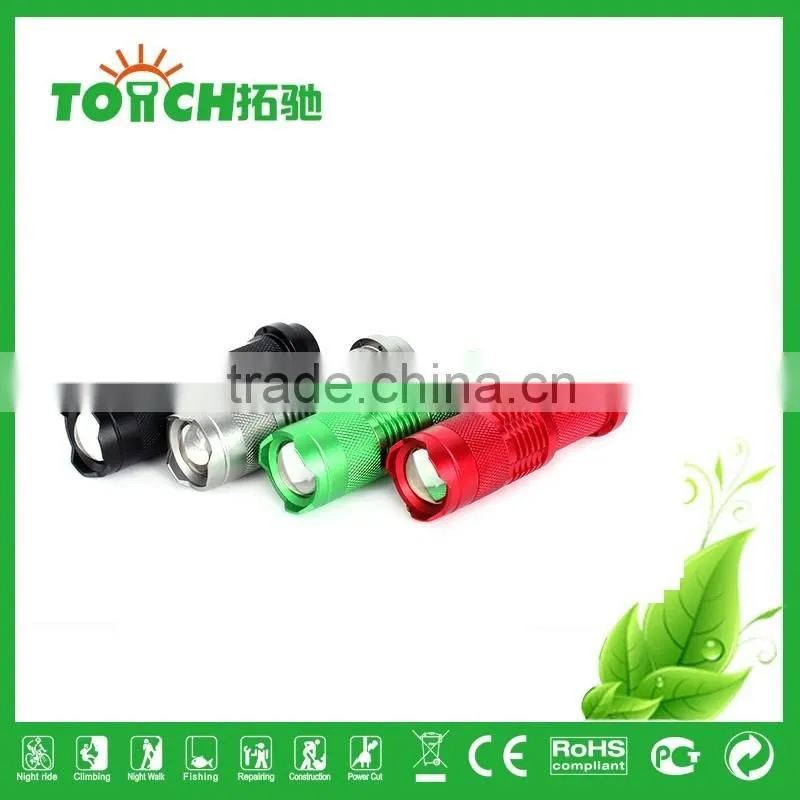 High power flashlight 3w XPE led flashlights zoomable 3 modes for AA/14500 battery waterproof flashlight