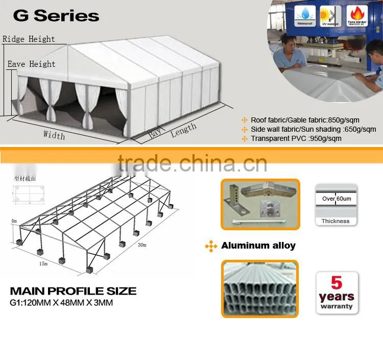 15m Clear span pvc sheds