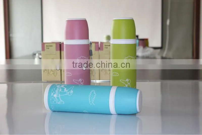double wall stainless steel plastic thermos vacuum mug