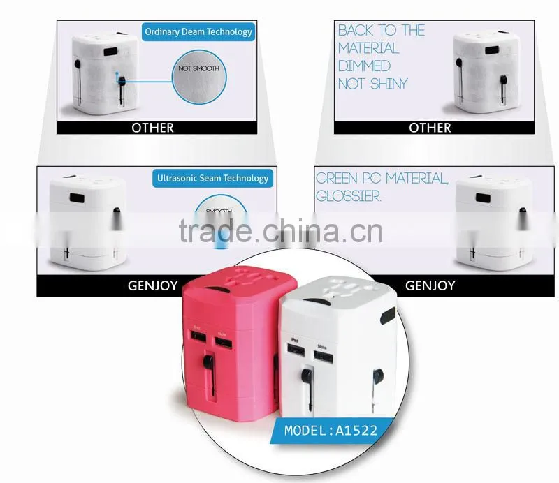 universal usa travel adaptor with electrical switch socket 2500Ma