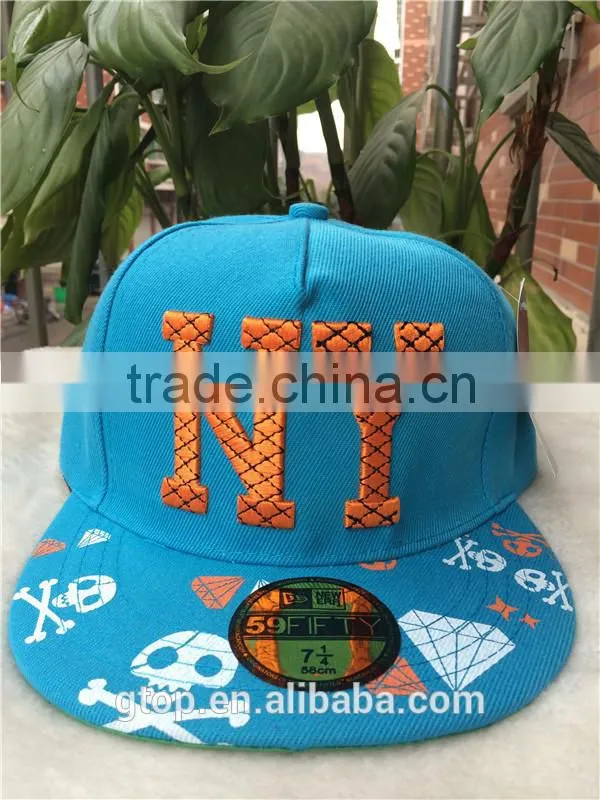 Baseball cap Street dance Punk Hip hop flat snapback visor hat skull letter embroidery