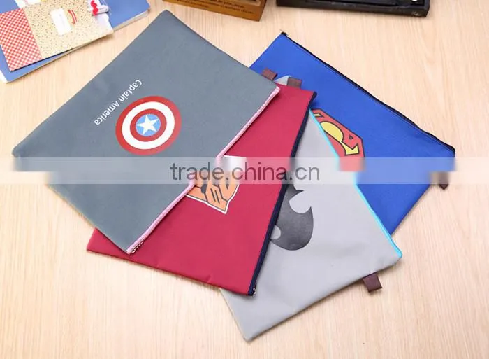 Custom printing polyester A4 document bag with zipper made in china