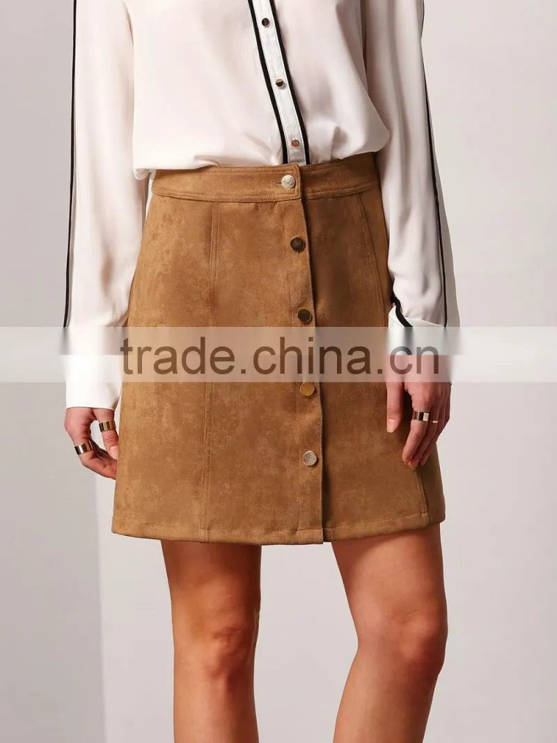 suede ladies designer skirt suits