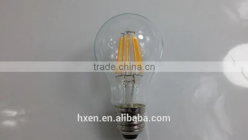 Hangzhou linan star lighting CE RoHS 85-265V E27 8W led filament bulb