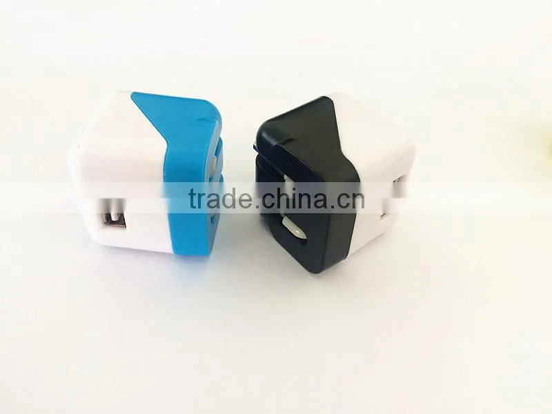 Customized colors univesal single USB US plug charger adapter 5V 1A for Smartphones