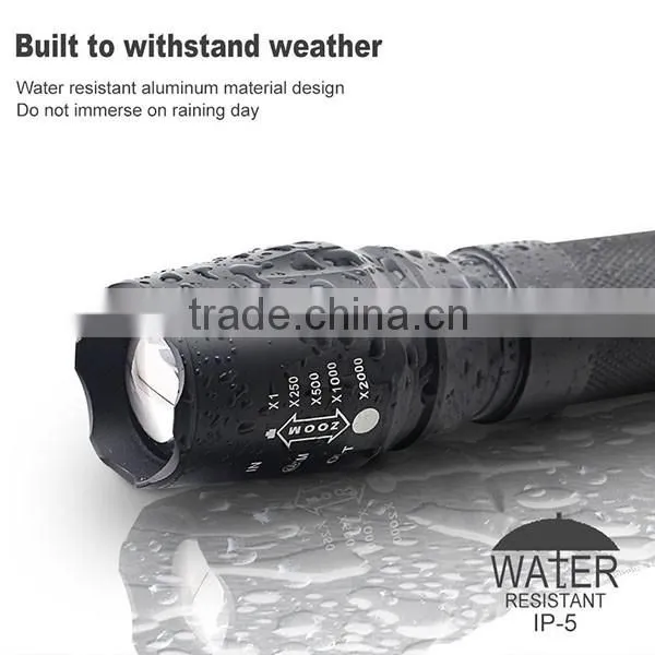 Best Military Grade Waterproof 3 x AAA/18650 / 26650 XML T6 LED Military Flashlight