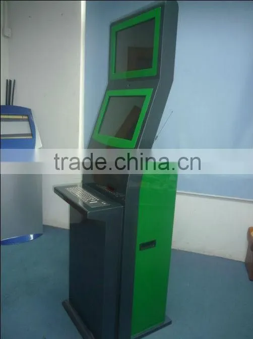 Dual screen ticket vending kiosk machine