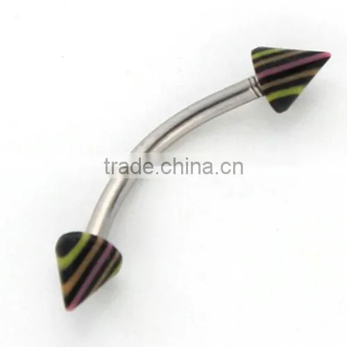 Wholesale Stainless Steel Eyebrow Rings Fake Cheap Unique Cool Acrylic Cone Body Piercing Jewelry