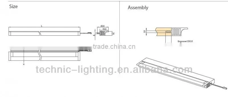 slim led glass shelf light,led glass furniture light for display window,glass led showcase light