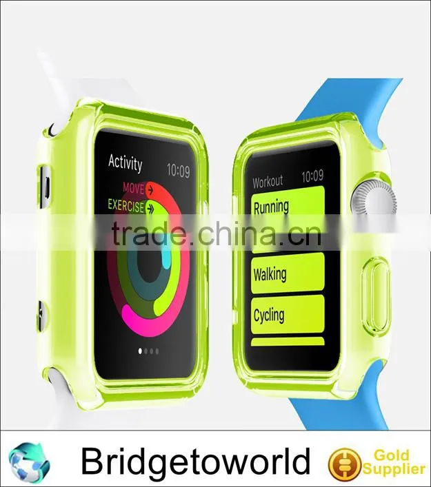 Soft Ultra Thin Transparent Protective TPU Gel Clear Cover Case for Apple Watch 38mm 42mm