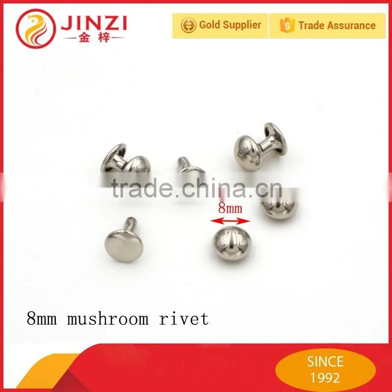 5-15mm size double cap/mushroom head rivet for handbags accessories