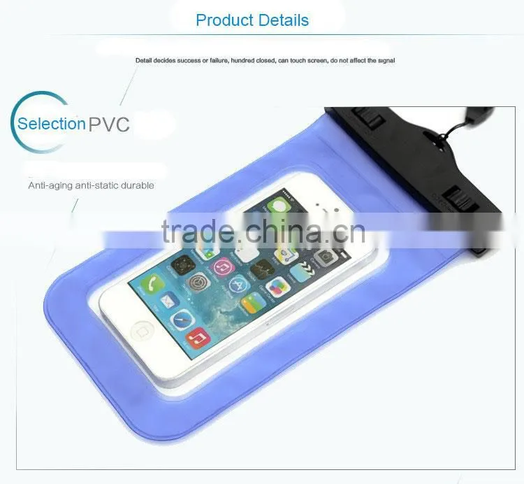 PVC swimming cell phone waterproof bag for iphone 6