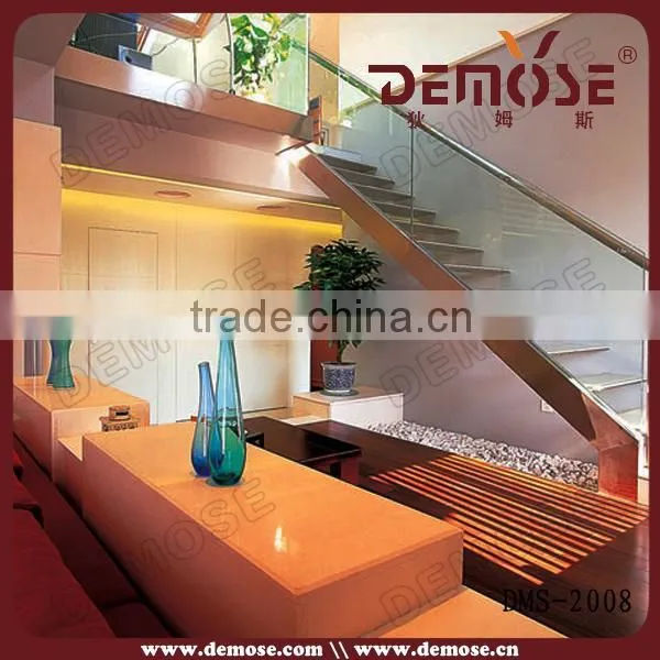 indoor narrow beautiful wood glass stairs