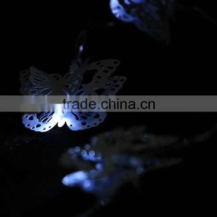 10L white led battery operated christmas light with butterfy