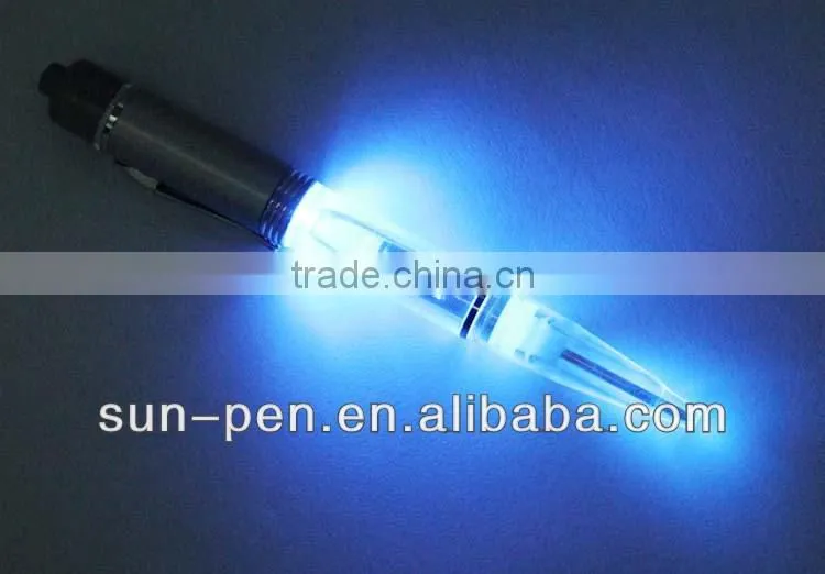 metal LED pen with red and blue light