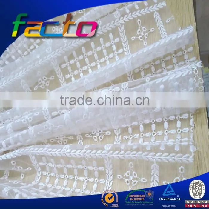 Home textile supplier quality embroidery curtains organza
