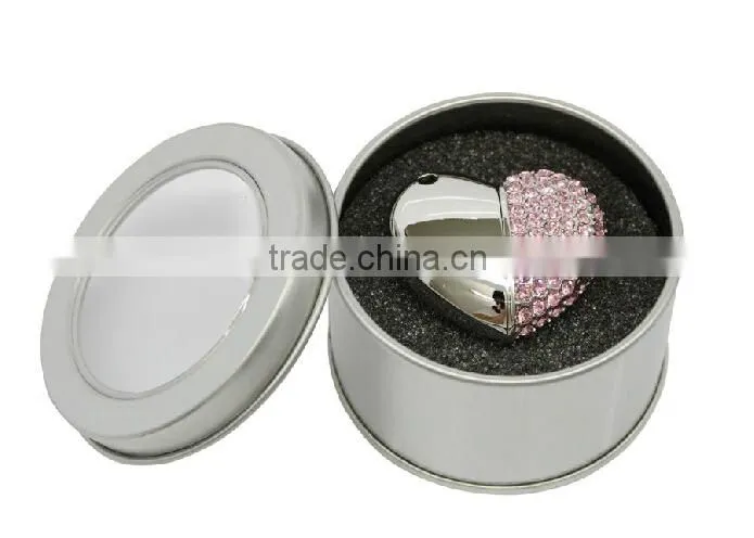 bulk 1gb 2gb 4gb diamond/jewelry heart shaped usb flash drives