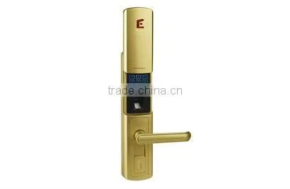 newest more efficient golden password + fingerprint + mechanical key door lock with optical fingerprint acquisition module