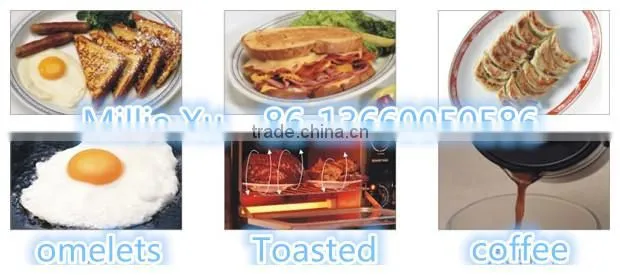 coffee pot , toast, fried pan