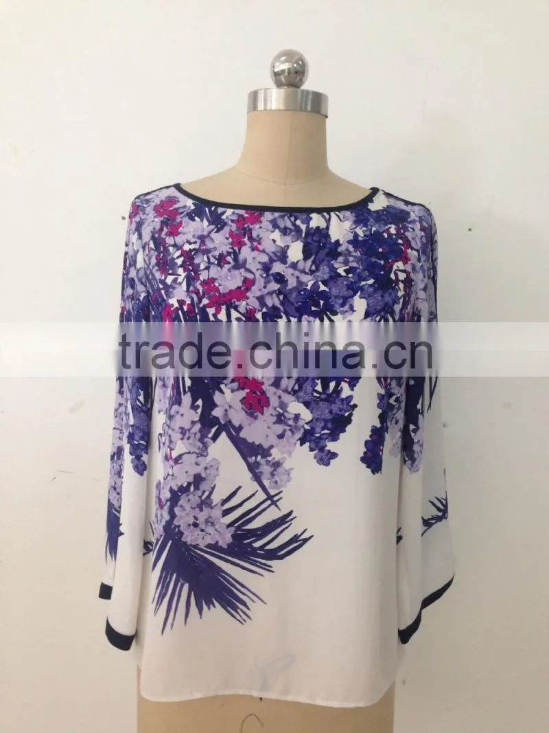 women 100%polyester printing t shirt