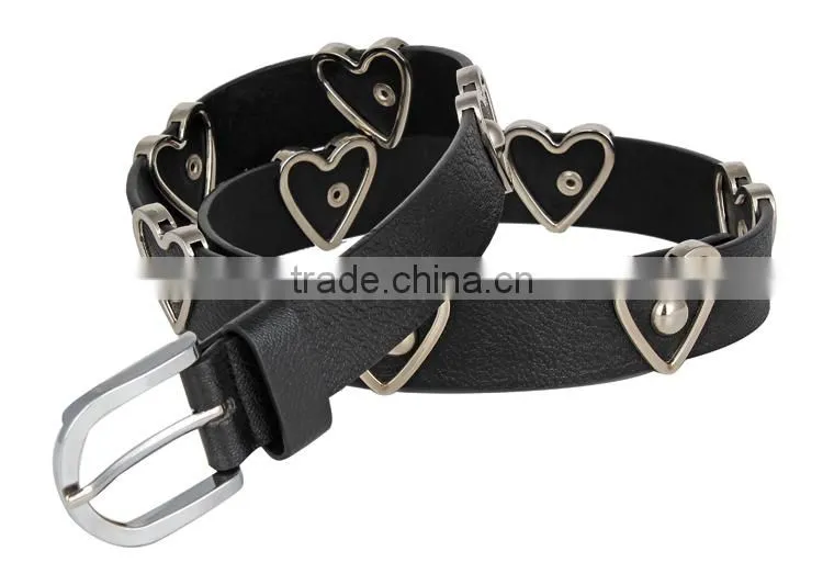 Alloy Pin Buckle Belt Female Heart Design