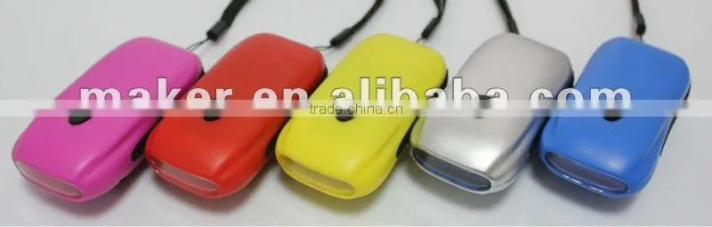 3LED Plastic Colorful Dynamo Flashlight