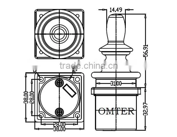 Suitable for electric wheelchairs equipment 2-axis sensor Hall joystick H700B
