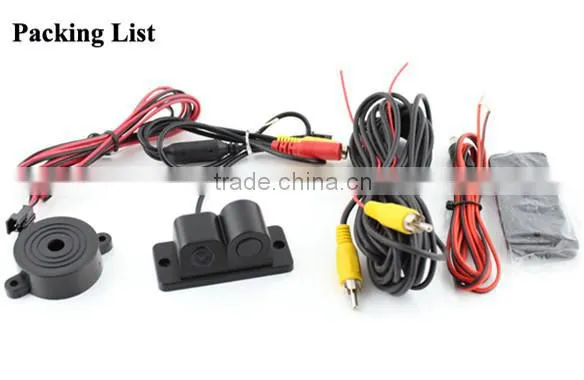 Integrated car rear view camera with visible parking sensor with waterproof car camera