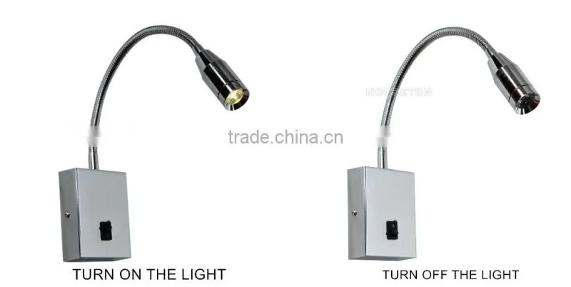 Indoor chrome plated hotel gooseneck wall mount led light,Gooseneck wall mount led light,Wall mount led light WL1058