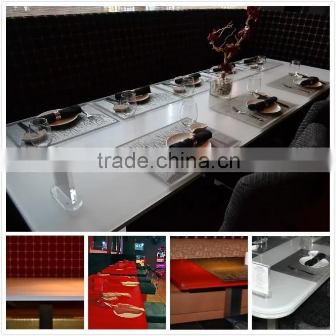 Pure Color Acrylic Resin Crystal Panel for Restaurant Dining Table Top Designs