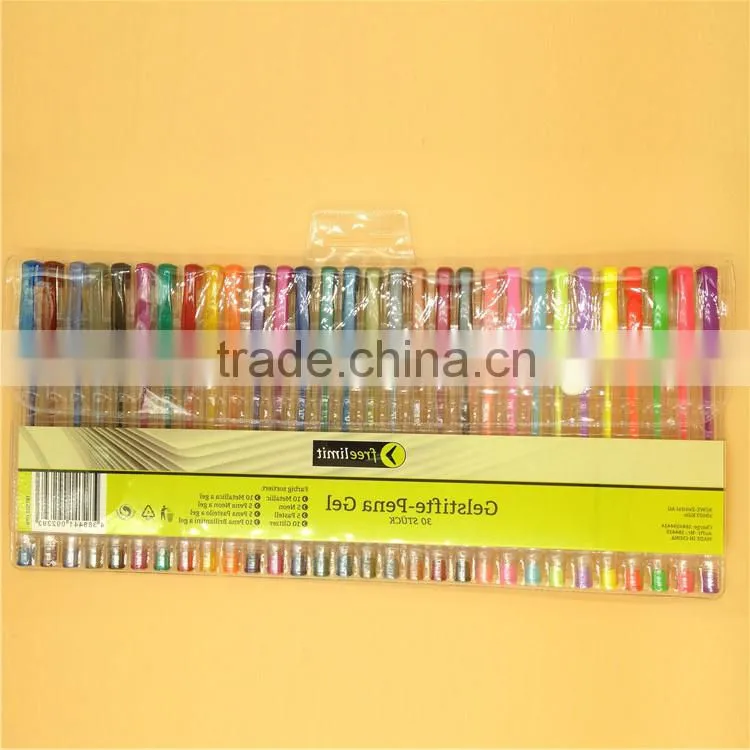 colorful gel ink pen set,soft PVC packing (G-100,0.8/1.0mm point)